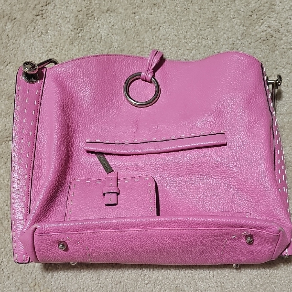 BCBG Pink Leather Shoulder Bag